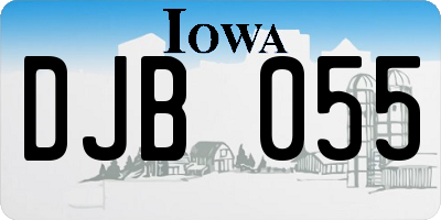 IA license plate DJB055