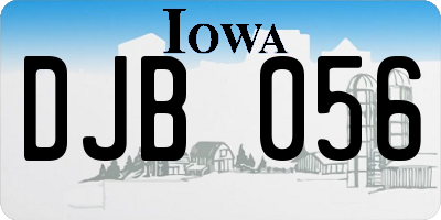 IA license plate DJB056