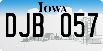 IA license plate DJB057