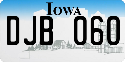 IA license plate DJB060
