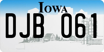 IA license plate DJB061