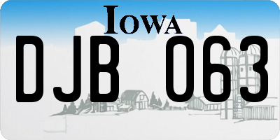 IA license plate DJB063
