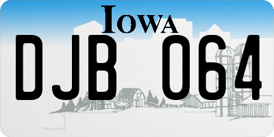 IA license plate DJB064