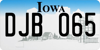 IA license plate DJB065