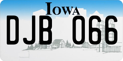 IA license plate DJB066
