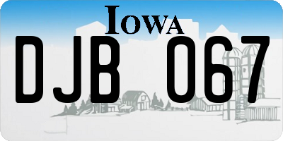 IA license plate DJB067