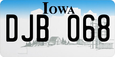 IA license plate DJB068