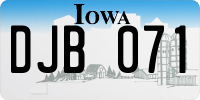 IA license plate DJB071