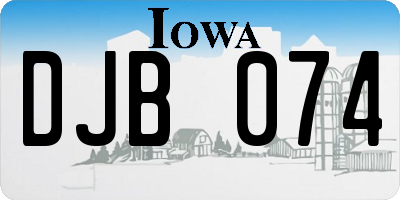 IA license plate DJB074