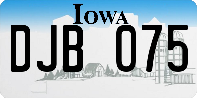 IA license plate DJB075