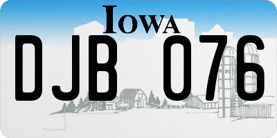 IA license plate DJB076