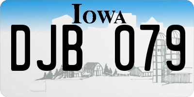 IA license plate DJB079
