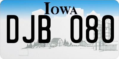 IA license plate DJB080