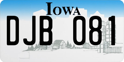 IA license plate DJB081
