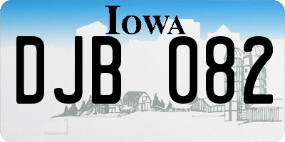 IA license plate DJB082