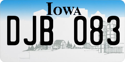 IA license plate DJB083