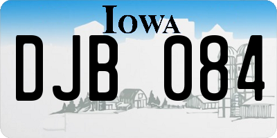 IA license plate DJB084