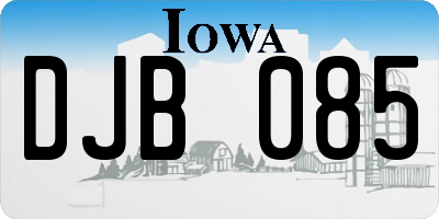 IA license plate DJB085