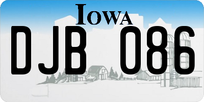 IA license plate DJB086
