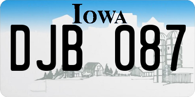 IA license plate DJB087