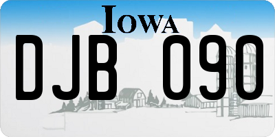 IA license plate DJB090