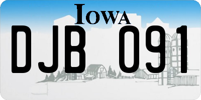 IA license plate DJB091