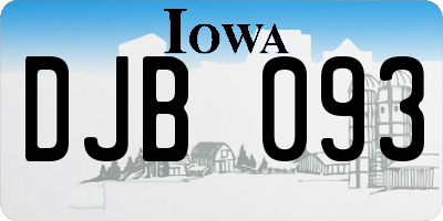 IA license plate DJB093