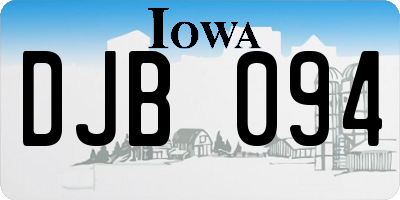 IA license plate DJB094