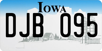 IA license plate DJB095