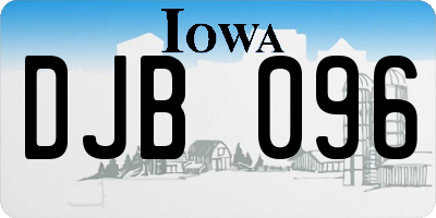 IA license plate DJB096