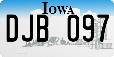 IA license plate DJB097