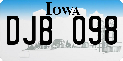 IA license plate DJB098