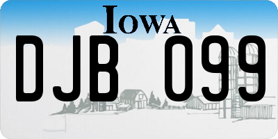 IA license plate DJB099