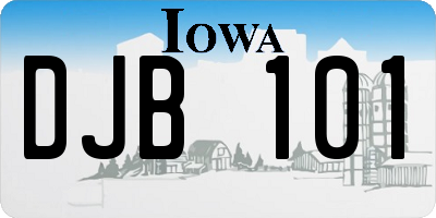 IA license plate DJB101