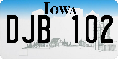 IA license plate DJB102