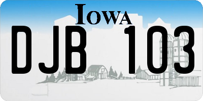 IA license plate DJB103