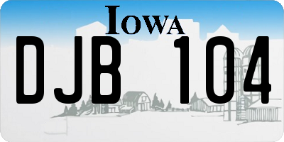 IA license plate DJB104