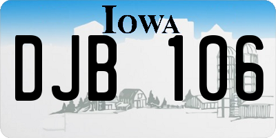 IA license plate DJB106