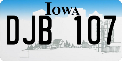 IA license plate DJB107