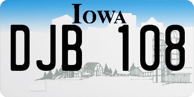 IA license plate DJB108