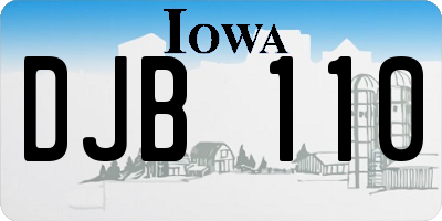 IA license plate DJB110