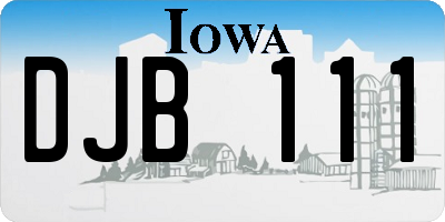 IA license plate DJB111