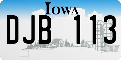 IA license plate DJB113