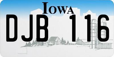 IA license plate DJB116