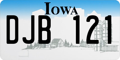 IA license plate DJB121