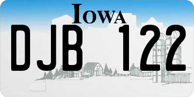 IA license plate DJB122