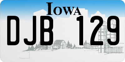 IA license plate DJB129