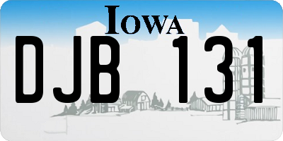 IA license plate DJB131