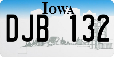IA license plate DJB132