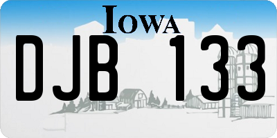 IA license plate DJB133